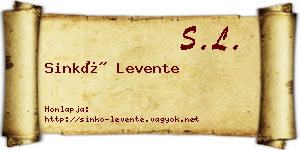Sinkó Levente névjegykártya