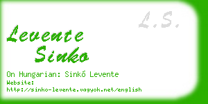 levente sinko business card