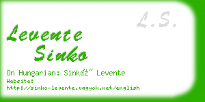 levente sinko business card